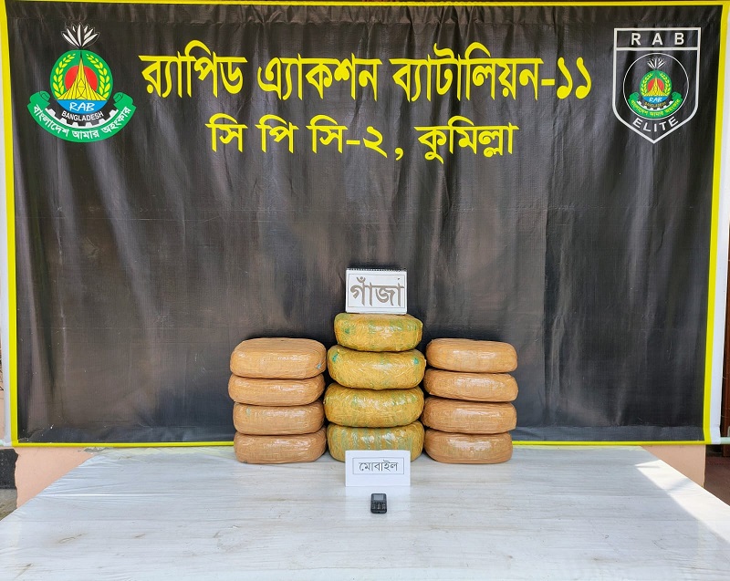 কুমিল্লায় ২৬ কেজি গাঁজাসহ ২ মাদক কারবারি আটক